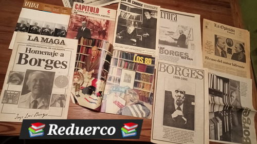 Lote 9 Suplementos Notas Borges La Maga Viva Clarín Ceal (Usado)