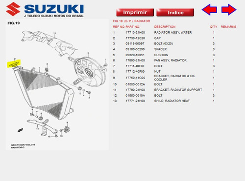 Tampa Do Radiador 1.1 Suzuki Srad 1000 E 750 1773008j00