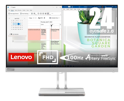 Lenovo L24e-40 - Monitor Diario - Pantalla Fhd De 23.8 - 10.