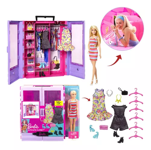 Barbie Guarda Roupa De Luxo Com Boneca Hjl66 Mattel