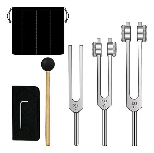 . Tenedores De Afinación Set-128 Hz, 256 Hz, 512 Hz,