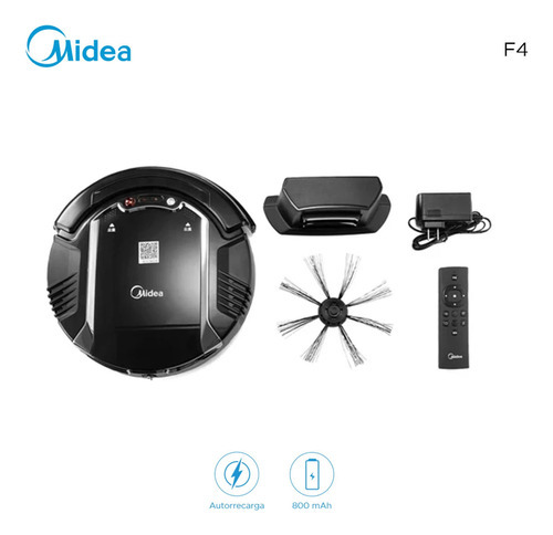 Aspirador de pó Midea F4+ com controle remoto 480pa Dimm Robot, cor preta