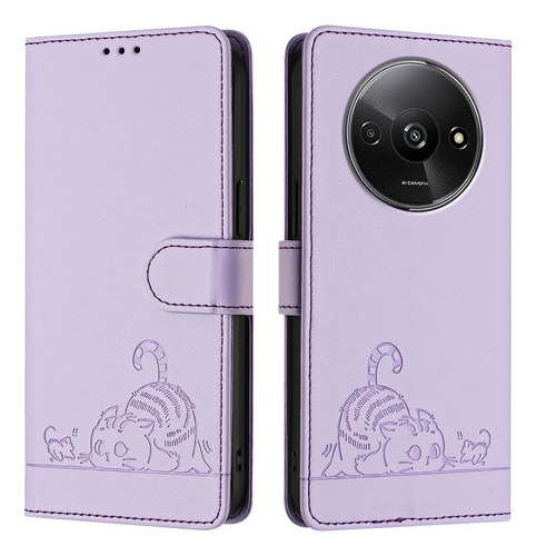 Gato Patrón Cartera Funda Para Redmi A3 4g-poco C61 4g