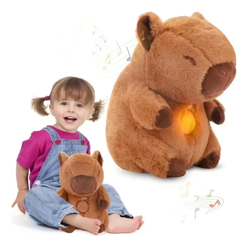 Peluche De Apego Capibara Que Respira Marrón Claro
