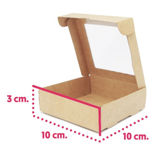 30 Caja Galletera Con Ventana 10x10x3 Color