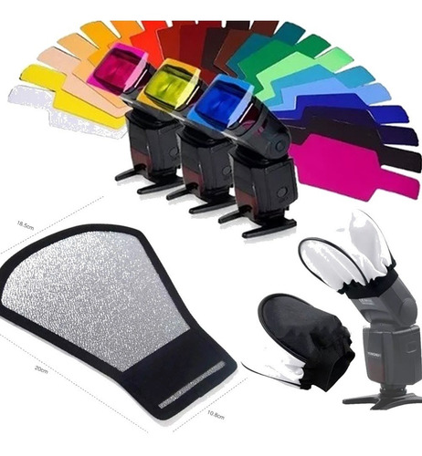 Difusor Gelatina Rebatedor Para Flash Speedlight Externo