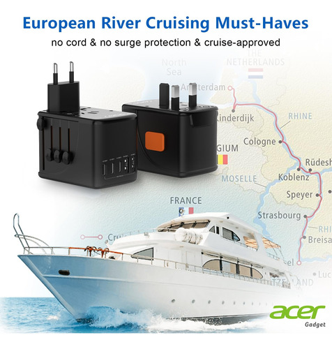Adaptador De Enchufe De Viaje Acer Universal Con 5 Puertos U