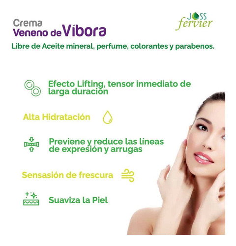 Imagen 2 de 6 de Crema Veneno De Víbora Con Ácido Hialurónico 2x1