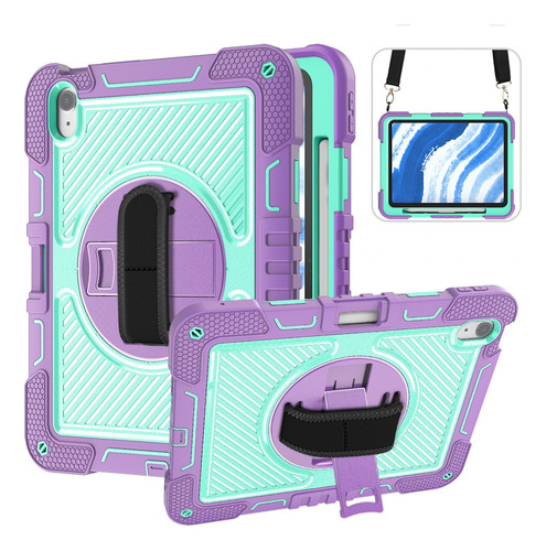 Funda Para iPad Air 6ª Gen 11 Pulgadas 2024 (m2) Correa Rudo Color Morado