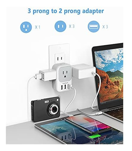 Us To Japan Plug Adapter, 2 Prong To 3 Prong Outlet Ada...