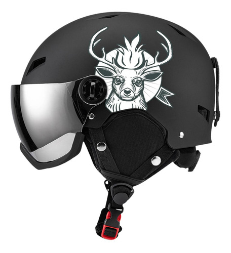 Casco De Snowboard Con Protección Para La Cabeza, Negro L