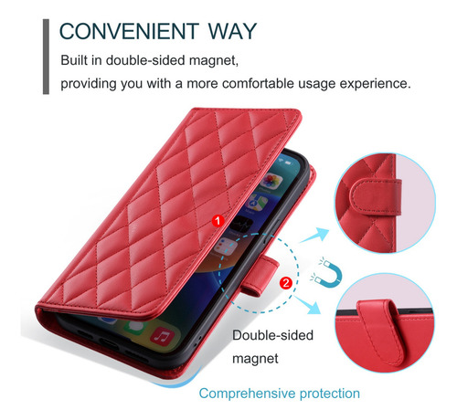 Funda Protectora De Piel Abatible Para Xiaomi 14t 5g/14t Pro 5g/poco M7 Pro 5g, Funda Protectora De Piel Con Correa De H