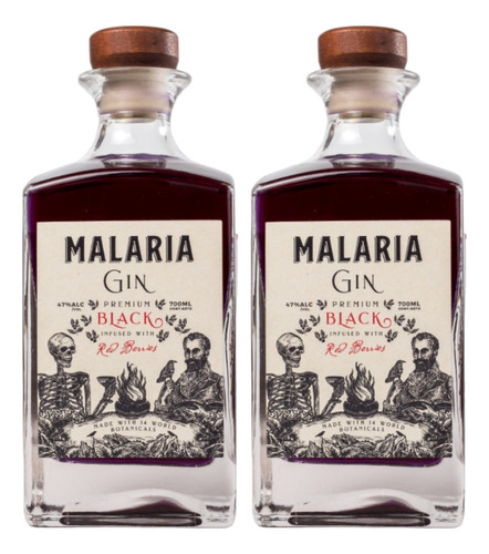 Gin Malaria Premium Black 2x700ml
