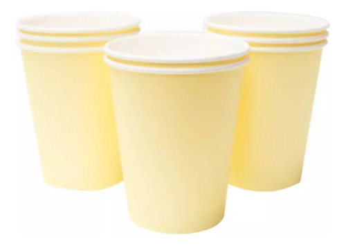 Vaso Stendy Polipapel 8 Onzas Descartable Pack X10 Unidades Color Amarillo Pastel