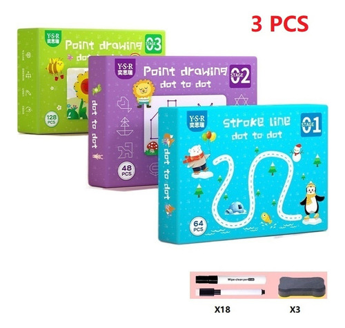 Dd 3 Peças De Livro De Traçado Mágico Reutilizável