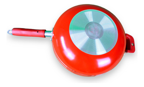 Batería Cocina Cocinalia Fácil 16 Pzas Set Acero Inoxidable Rojo