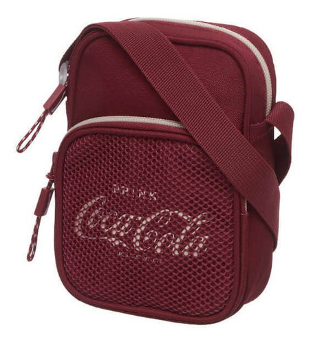 Bolsa Transversal Coca-cola Color Trend Vinho Cor Violeta Desenho do tecido Lisa