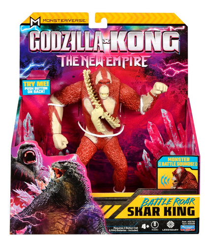 Boneco Skar King De 17cm Com Som - Godzilla Vs Kong