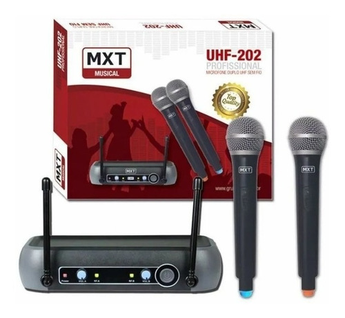 Microfones MXT UHF-202 dinâmico dinâmicos preto