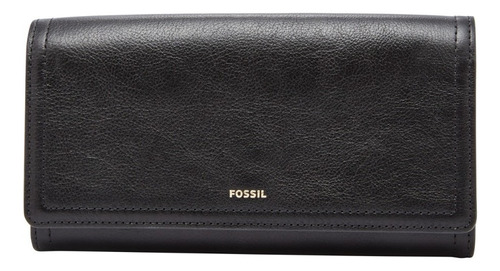 Cartera Fossil Dama Emma Sl7155200 Color Cafe Color Negro Diseño De La Tela Liso