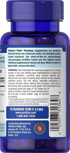 Imagen 3 de 4 de Melatonina 10mg 120 Cápsulas Puritan'spride Usa Dormir Mejor