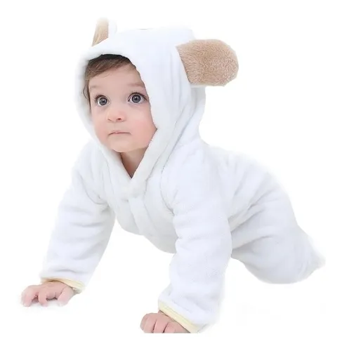 Mameluco Blanco Beb Unisex 3m Sin Pies Oso Invierno Cuotas sin