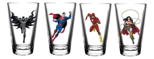 Dc Comics - Juego De Vasos De Pinta De La Liga De La Justici