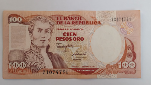 Billete De Cien Pesos De 1991 