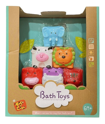 Cubos Apilables De Animalitos Agua - Bath Toys - Mazel Toys
