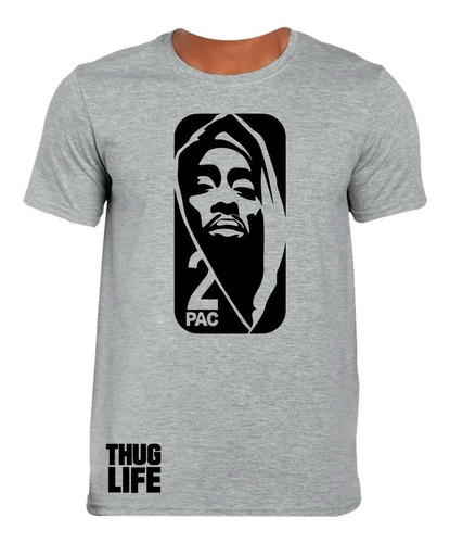 Camiseta Hombre 100% Algodón. 2pac Tupac Thug Life