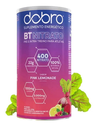 Bt Nitrato Dobro Com Citrulina Sabor Pink Lemonade 450g