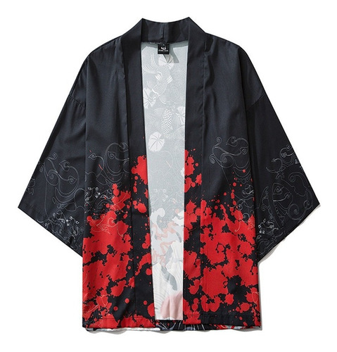 Camisas Japonesas Manga Cinco Puntos Kimono Hombre Y Mujer 0