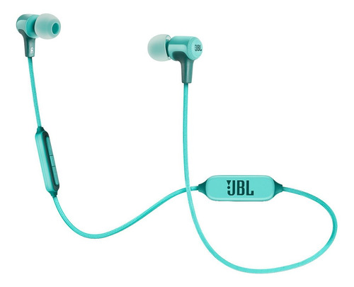 Fone de ouvido in-ear sem fio JBL E25BT JBLE25BT azul-turquesa