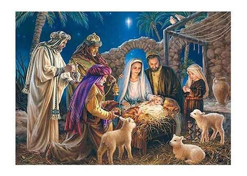 Imagem 1 de 4 de Quadro Decorativo Natalino Presépio Natal Nascimento Jesus 