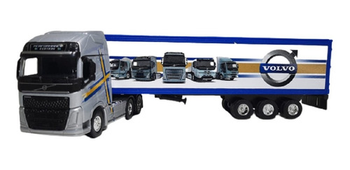 Miniatura Caminhão Carreta Volvo Fh Baú 1/64 Coleção Custom