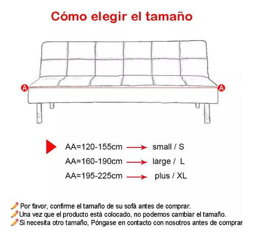 Fundas De Sofá Cama, Fundas Para Futón,talla S 120-155cm