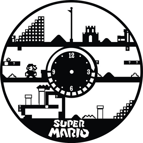 Reloj De Super Mario Bross En Madera