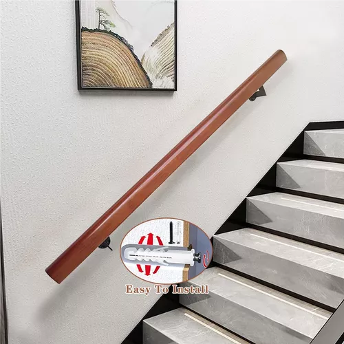 Pasamanos de madera para escaleras interiores, pasamanos de escalera de  pino antideslizante para personas mayores, barandilla de pared para el  hogar