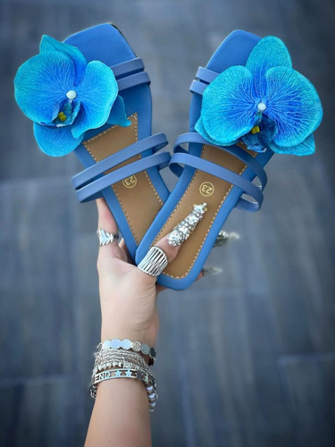 Sandalia De Piso Chanclas De Mujer Moda Para Dama Con Flores