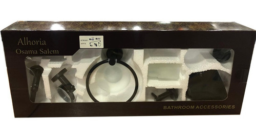 Kit Para Baño 6 Piezas Flowyflex Negro Mate