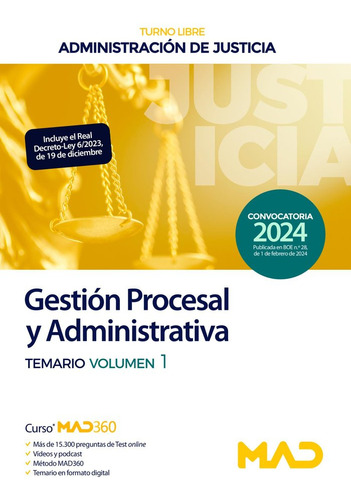 Libro Temario I Cuerpo Procesal Y Administrativa Turno Li...