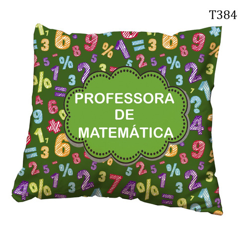 Capa De Almofada Verde Números Professora De Matemática T384