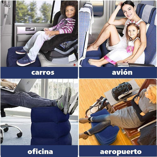 Almohada Inflable Para Reposapiés Aviones Coches Trenes