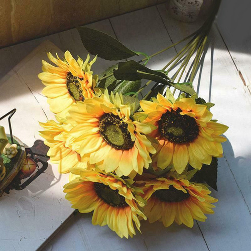 Girasol Artificial, Regalo, Decoración Del Hogar, Color Amar