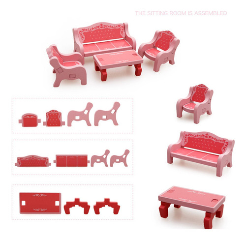 Kit De Casa De Muñecas En Miniatura Con Muebles, Obras De