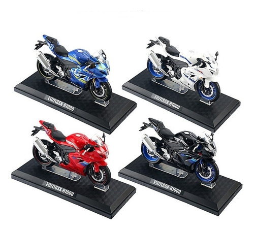 Bmw-1000rr Miniatura Model Metal Con Luz Y Sonido Base 1:12