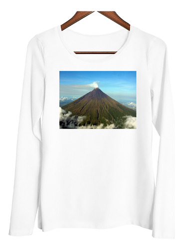 Remera Mujer Ml Volcanes Cielo Despejado Hongo De Humo