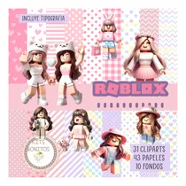 Comprar Kit Digital Imagenes Cliprats Png Papeles Roblox Rosa Nenas