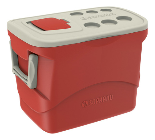 Caixa Térmica Cooler 50 Litros Azul Vermelha - Soprano