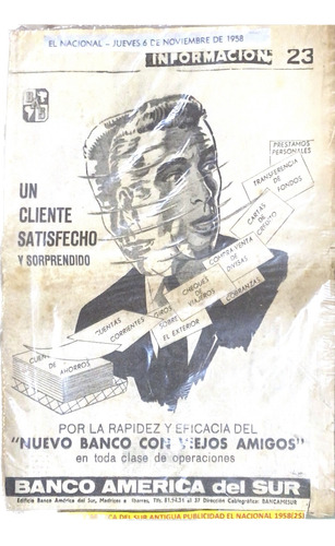 Banco America Del Sur Antigua Publicidad El Nacional 1958